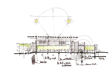 Chicago Art Institute modern szárnya - Renzo Piano rajza