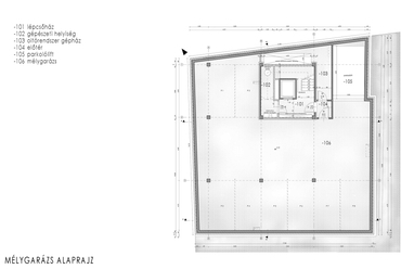 mélygarázs alaprajz - Japán co-housing - építész: Schneider Esztella