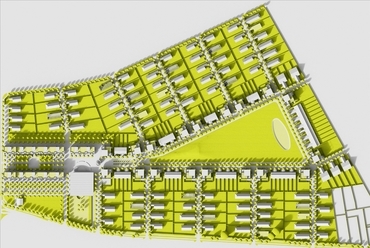 Paks, Pollack Mihály utcától északra fekvő lakóterület városrendezési és építészeti ötletpályázat - építész: Gerő Balázs