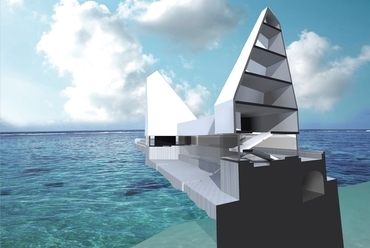 publikus épület modell metszete - építész: Sághegyi Adél Laura