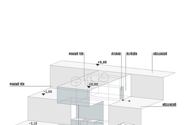 belsőépítészeti séma, a móló adottságainak kihasználása - építész: Sághegyi Adél Laura