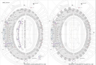 pályaszint, Budapesti Atlétikai Stadion - építész: Károlyi István
