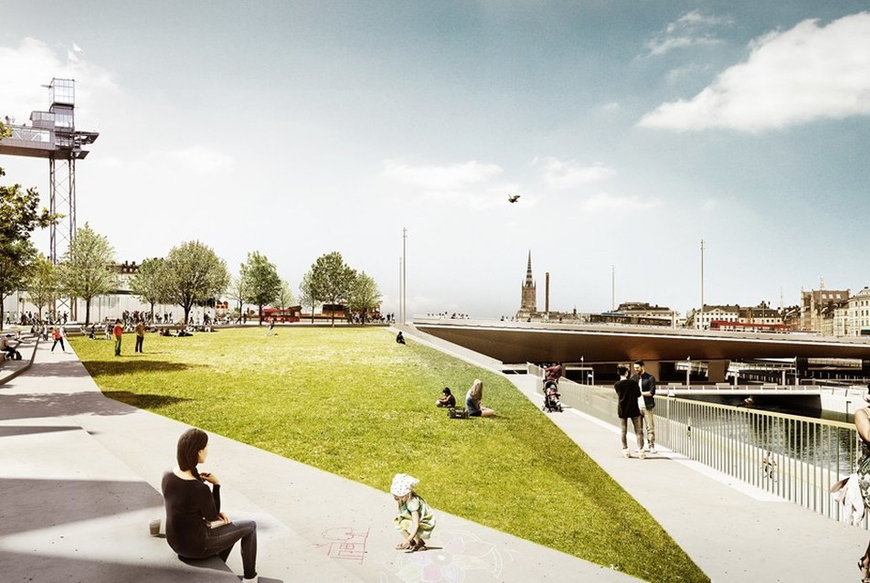 A Slussen Park terve - tervező: Norman Foster - forrás: www.stockholm.se