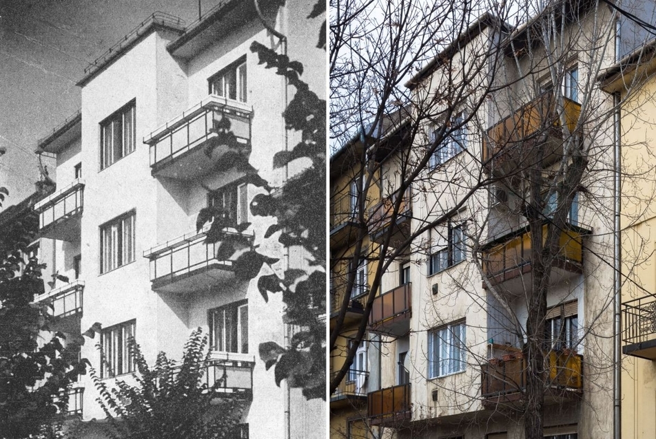 Kotsis Iván: Bérház a Kanizsai utcában (1936) – egykor és ma – fotó: Lechner Tudásközpont
