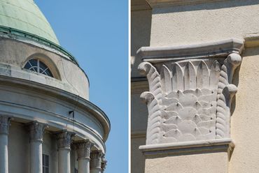 Részletek a Magyarok Nagyasszonya templomról, a volt Rezső téri I. Ferenc József emléktemplomról (Fotó: Kis Ádám – Lechner Tudásközpont)