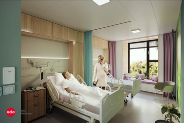Ilyen lenne egy kórházi szoba. Forrás ZDA - Zoboki Építésziroda
