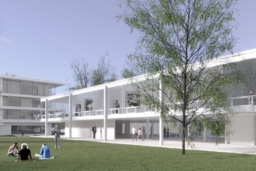 A Mies koncepciója nyomán most tervezett épület látványterve. Kép forrása: Eskenazi School of Art, Architecture + Design