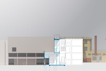 Az AKG általános iskolai bővítésének vázlatterve, MCXVI Építészműterem, 2019.