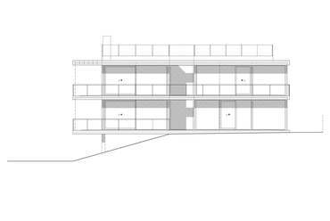 Kétlakásos társasház a 12. kerületben - építész: Fábián Gábor DLA, Juhász Veronika - keleti homlokzat