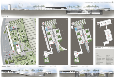 A második helyezett Dagher, Hanna & Partners tervei a tripoli Tudás- és Innovációs Központhoz. Forrás: Tripoli Special Ecomonic Zone, tsez.gov.lb