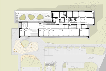 BME Balatonfüredi Tudáscentrum - terv: Patartics Zorán- emeleti alaprajz