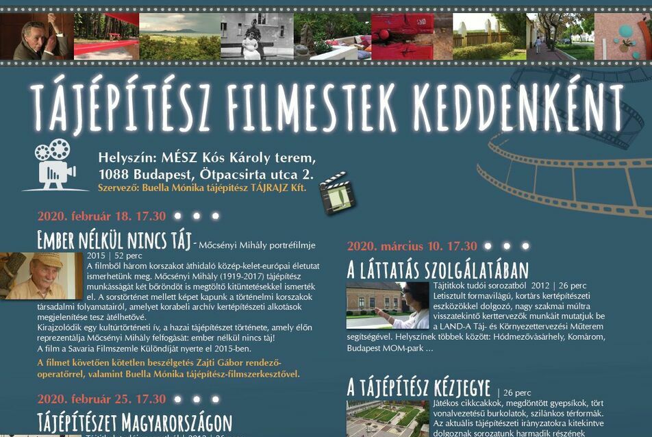 Tájépítész filmestek keddenként a MÉSZ-ben