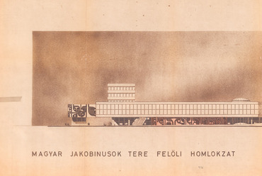 Déli pályaudvar, Magyar Jakobinusok tere felőli homlokzat, Kővári György, 1970 – Lechner Tudásközpont, Dokumentációs Központ / Tervtár, UVATERV gyűjtemény, MÁVTI