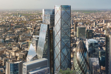 Látványerv a Groupwork és a Webb Yates által tervezett, harmincemeletes kő toronyépületről Londonba. Kép: Groupwork - Webb Yates, via Building Centre