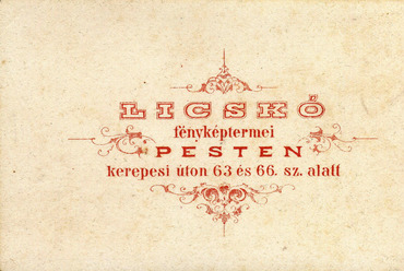 Rákóczi (Kerepesi) út 63. és 66., Licskó fényképész. 1900-ban készült fényképfelvétel hátoldala. Fotó: Fortepan, Mészöly Leonóra