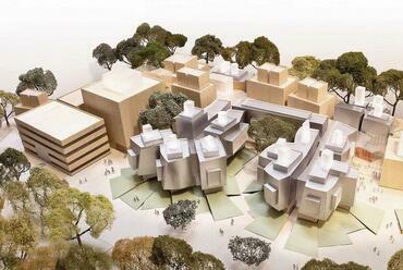 A Gehry Partners LLP 2017-es, pályázatnyertes tervének makettje a Krakkói Zeneakadémia új épületére. Forrás: Krakkói Zeneakadémia
