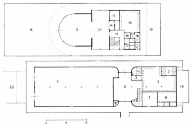 Budapest, Margitszigeti Dunapart, a Salgótarjáni Kőszénbánya Rt. Tisztviselői Sportegyesületének csónakháza, tervező: Fleischl Etelka és Fleischl Gyula. Forrás: Tér és Forma, 1938/8-9., 252-253. o.