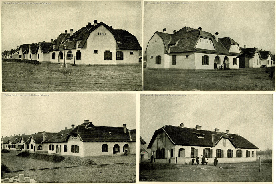Részletek a Kispesti Állami Munkástelep (Wekerle-telep) lakóházaiból, 1910-ben, tervező: Fleischl Róbert. Fotó: FSZEK Budapest Gyűjtemény
