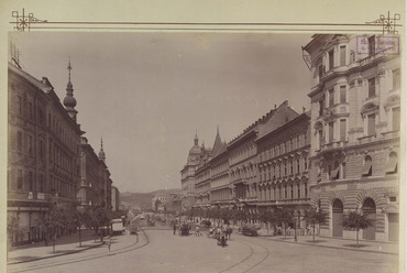A Szent István (Lipót) körút a Nyugati tér felől nézve. A felvétel 1895 körül készült. Fotó: Fortepan / Budapest Főváros Levéltára (levéltári jelzet: HU.BFL.XV.19.d.1.07.058)