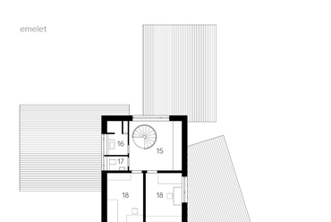  Budafoki családi ház, emeleti alaprajz -  terv: Konkrét Stúdió 2017  