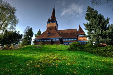 A miskolci Deszkatemplom, Szeghalmy Bálint munkája. Fotó: ArBePa, Wikimedia Commons