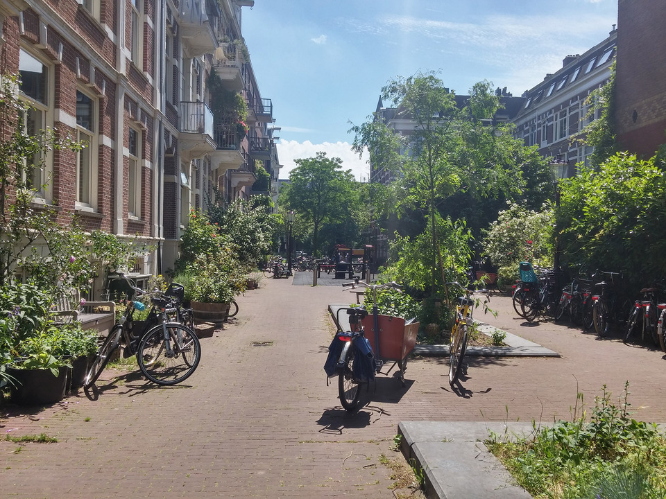 Forgalomcsillapított utca Amszterdam belvárosában. A szerző fotója