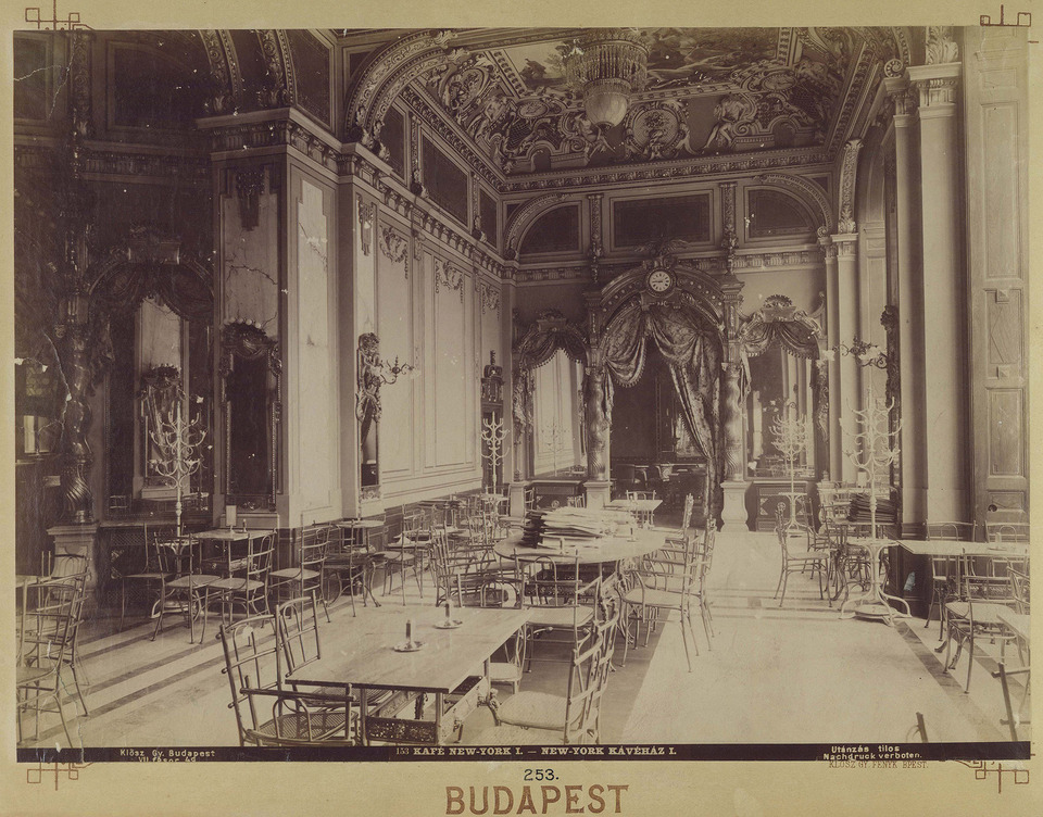 A New York Kávéház 1894 körül. Forrás: Fortepan / Budapest Főváros Levéltára / Klösz György felvételei