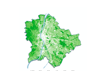 Budapest zöldfelület intenzitás térképe. Fotó: Budapest Főváros Városépítési Tervező Kft., 2015