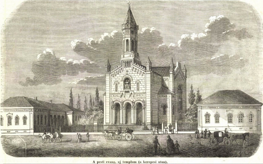 A pesti evangélikus egyházközösség új temploma - forrás: Vasárnapi Újság, 1863