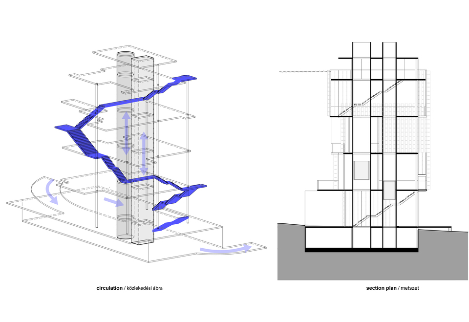 Lauder Javne Közösségi Iskola Robotikai és Informatikai Kreatív Tanulmányi Központ. Vezető tervezők: Z. Halmágyi Judit; Kőszeghy Flóra. Kép: ZHJ Architects