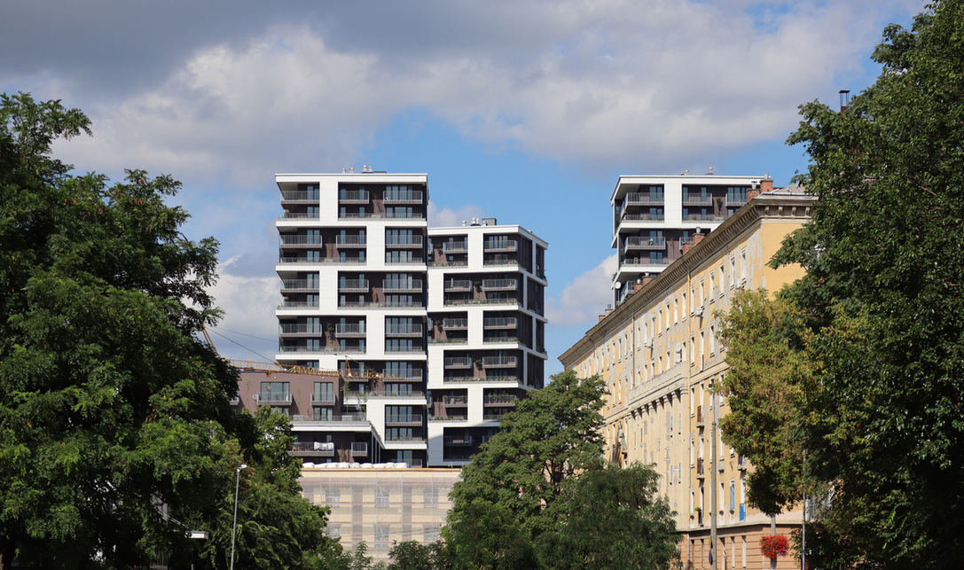 Újpesti Metrodom Panoráma Lakópark –  terv: Hajnal Zsolt, Kendelényi Péter, Hajnal Építész Iroda Kft.  – fotó: Juhász Norbert