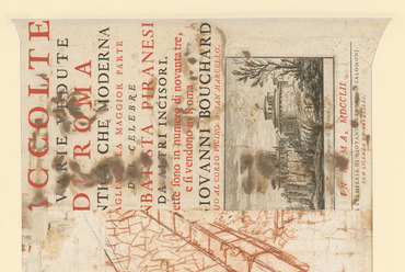 A tárlat közel 200 tárgyon, metszeten keresztül mutatja be Piranesi világát. Giovanni Battista Piranesi: A Via Appia rajza a „Varie vedute di Roma si antica che moderna“ címlapján, 1765. Kép © Staatliche Museen zu Berlin, Kunstbibliothek / Dietmar Katz