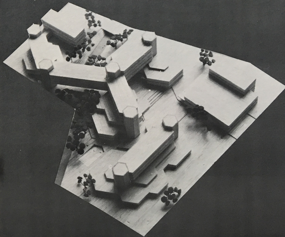 Üzletközpont terve, Hilden, Németország, 1971, SWP
