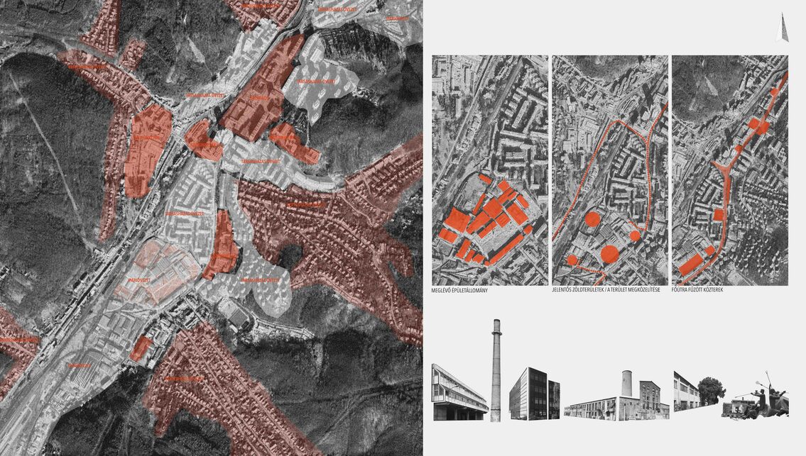 A salgótarjáni öblösüveggyár revitalizálása – elemzés – Terv: Tácsik Tamás / Pécsi Tudományegyetem Építész Szakmai Intézet