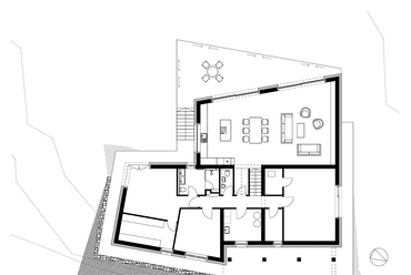 Földszint, 	Családi ház Csömörön, Tervező: Jahoda Róbert, ARCHITACTION/ÉPÍTÉSZET, 2019-2020.