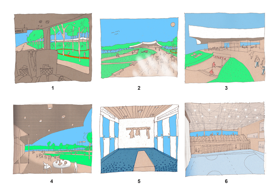 Storyboard - Hajdúszoboszló Multifunkciós Rendezvénycsarnok - építész: Máté Tamás, Vass-Eysen Áron / BIVAK