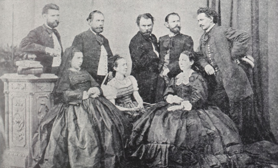 A Kauser-testvérek: Jakab, Lipót, János, Ágoston, István, Mária (Gerster Károlyné), Jozefa és Karolina 1860 körül (Kempelen: Nemes családok, polgárcsaládok, 85. o.)