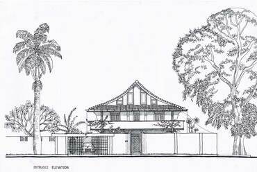 A Coomaraswamy-ház homlokzati rajza – Forrás: thinkmatter.in