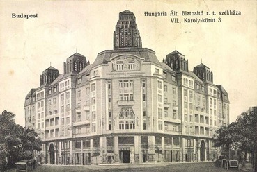 Budapest, Károly körút 3., 1920 körül, tervező: Györgyi Géza és Hoepfner Guidó (képeslap)