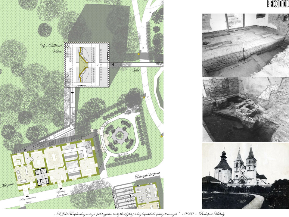 A jáki templomhoz tartozó épületegyüttes fejlesztése. Tervező: Budapesti Műhely