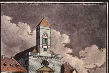 Budapest, Kálvin téri templom, 1835 körül, tervező (?): Hild Vince (FSZEK – Budapest Gyűjtemény, Carl Vasquez képe) 