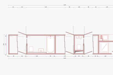 Többfunkciós bútorelem terve a 75 négyzetméteres lakáshoz – terv: Bocska Beáta.