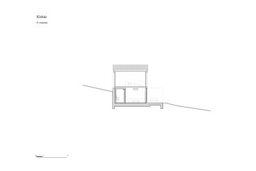 Szegzárd – the lodge – Keresztmetszet, kisház – Tervező: Fialovszky Tamás, Kenéz Gergely, Varga Katalin (építész stúdió)