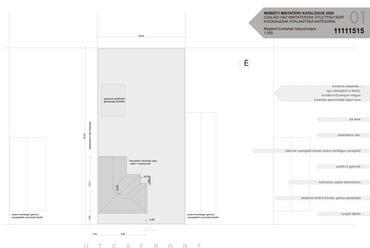 Kockaház átalakítása Komárom-Esztergom megyében – meglévő helyszínrajz – tervező: Studio KVARC 