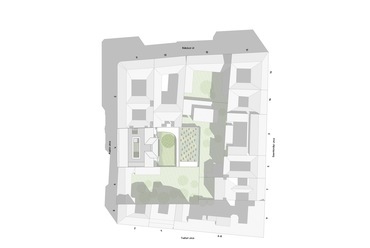 A Hetedik Műterem terve a Tranzit Ház Közösségi Tér és Képzési Központ Építészeti Tervpályázaton - helyszínrajz
