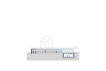 A Hetedik Műterem terve a Tranzit Ház Közösségi Tér és Képzési Központ Építészeti Tervpályázaton - homlokzat