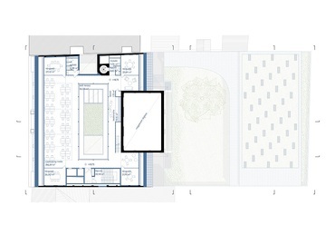 A Hetedik Műterem terve a Tranzit Ház Közösségi Tér és Képzési Központ Építészeti Tervpályázaton - tetőtér