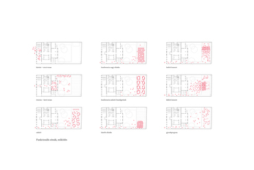 Az Építész Stúdió terve a Tranzit Ház pályázaton - funkcionális sémák