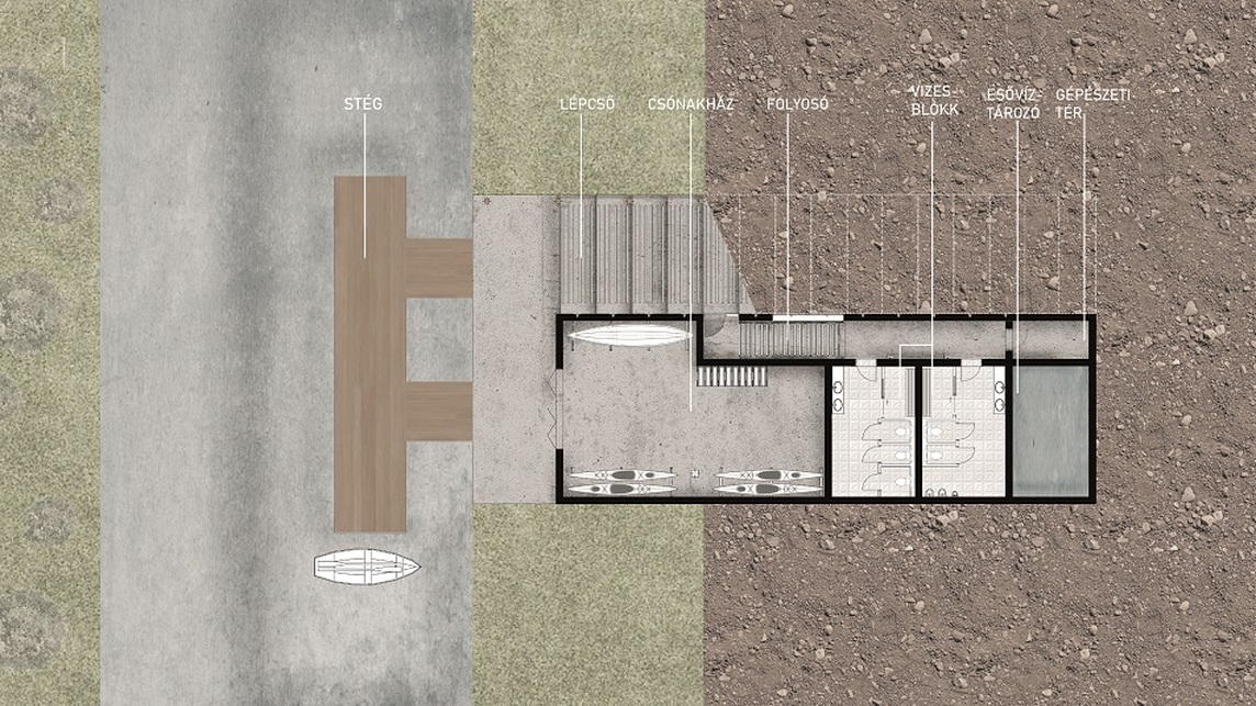Hanság és elfeledett kincsei: Hanság csónakház – Varga Cintia diplomaterve, alaprajz