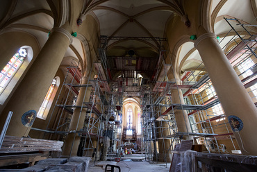A soproni Szent Mihály templom felújítását tavaly nyáron tekintette meg az Építészfórum, Fotó: Réthey-Prikkel Tamás